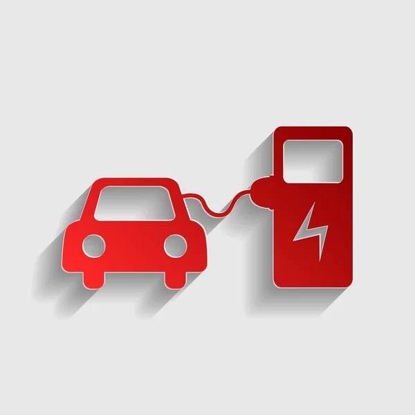 Electric car battery charging sign — Stock Vector