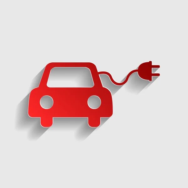 Eco señal de coche eléctrico — Vector de stock