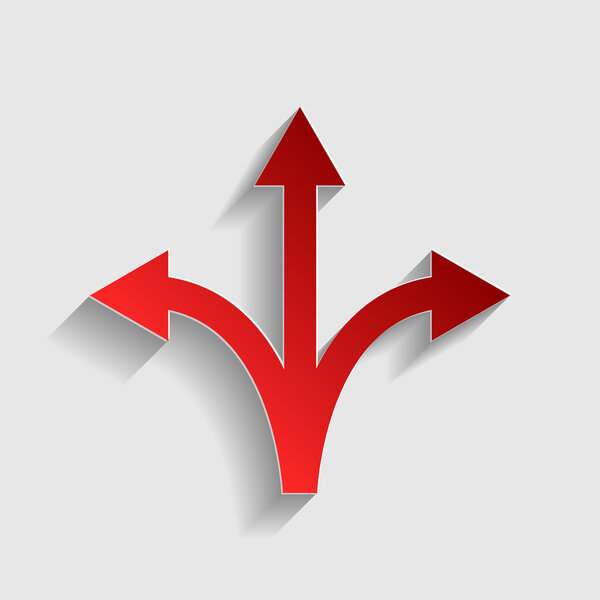 Трехсторонний знак стрелки
