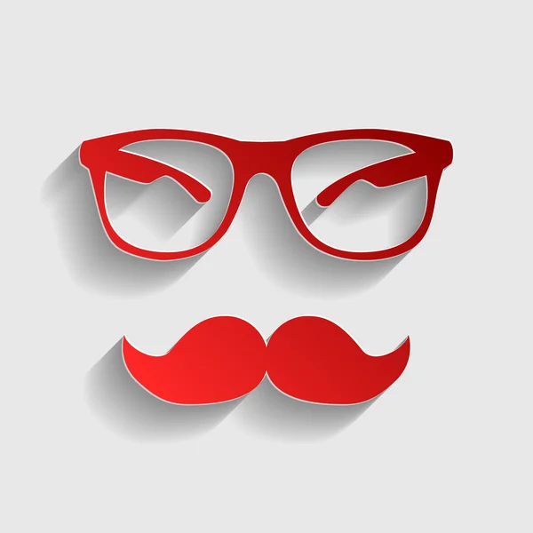 Mustache and Glasses sign — Stock Vector