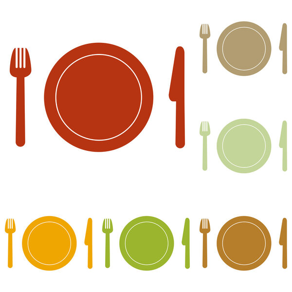 Fork, plate and knife