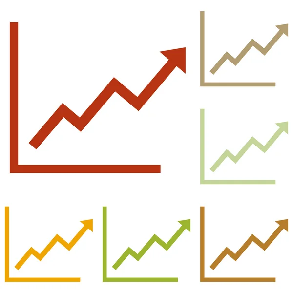 Signo gráfico de barras crecientes — Vector de stock