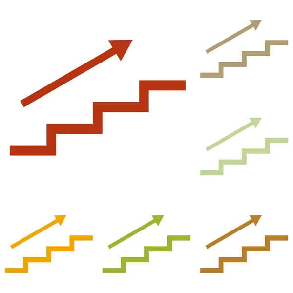 矢印が表示された階段 — ストックベクタ