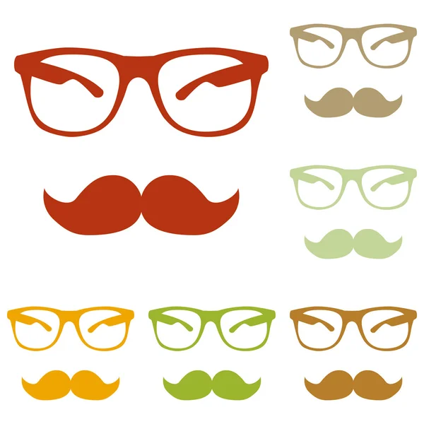 Signo de bigote y gafas — Archivo Imágenes Vectoriales