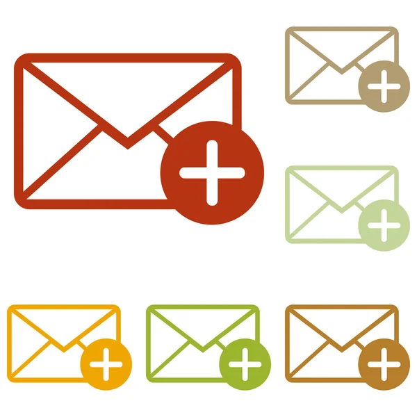 Illustration de signe de courrier avec ajouter une marque — Image vectorielle