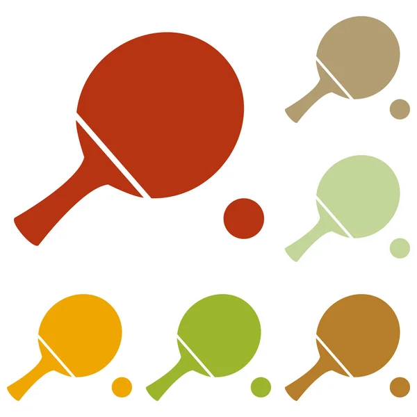 Paleta de ping pong con pelota — Vector de stock