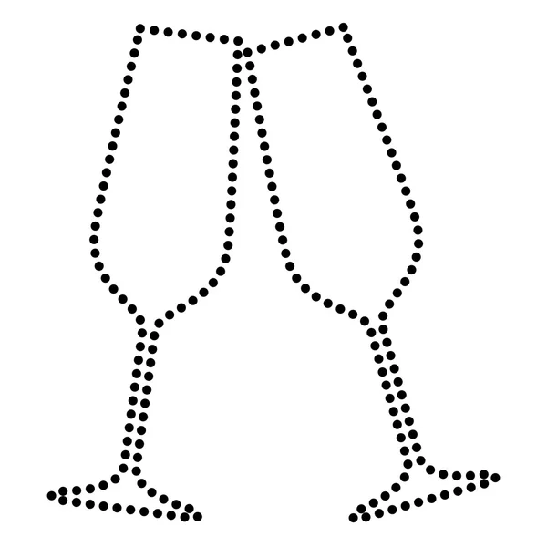 Verres à champagne mousseux — Image vectorielle