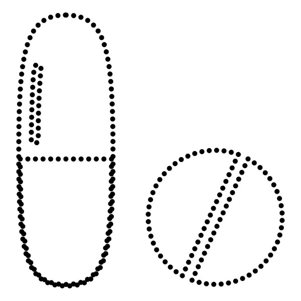 Píldoras médicas signo — Archivo Imágenes Vectoriales