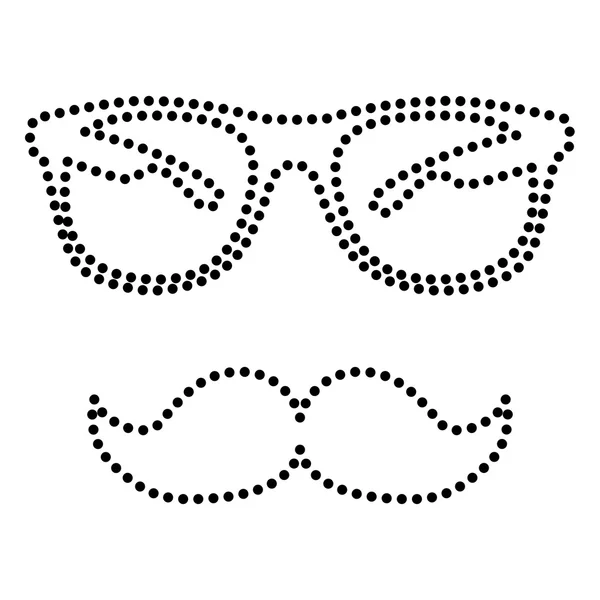 Knír a brýle znamení — Stockový vektor