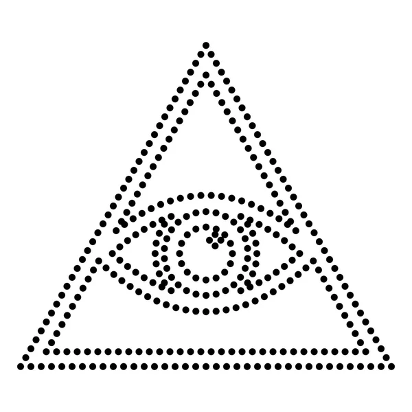 Alla ser ögat pyramid symbol — Stock vektor