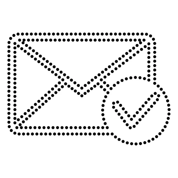 Ilustração do sinal de correio com marca de permissão — Vetor de Stock