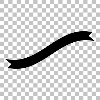 Afiş şerit işareti. Saydam arka plan düz stil siyah simgesini.