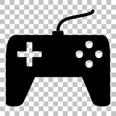 Oyun çubuğu basit kayıt. Saydam arka plan düz stil siyah simgesini.