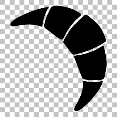 Kruvasan basit kayıt. Saydam arka plan düz stil siyah simgesini.