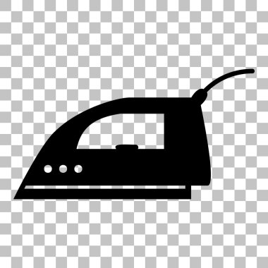 Demir işareti yumuşatma. Saydam arka plan düz stil siyah simgesini.