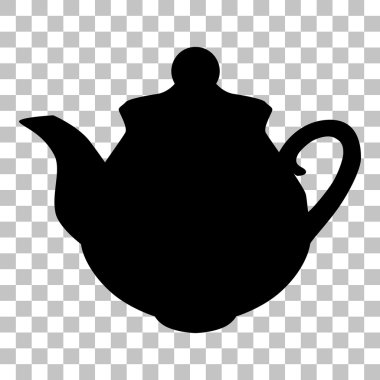 Çay makinesi işareti. Saydam arka plan düz stil siyah simgesini.