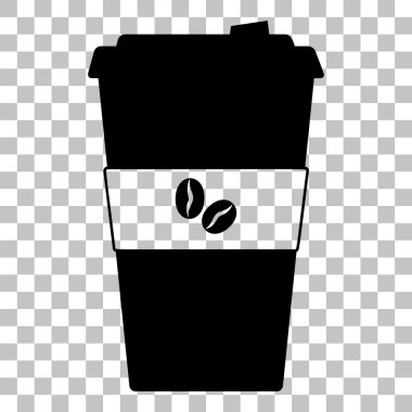 TV mikrofon işaret illüstrasyon. Saydam arka plan düz stil siyah simgesini.