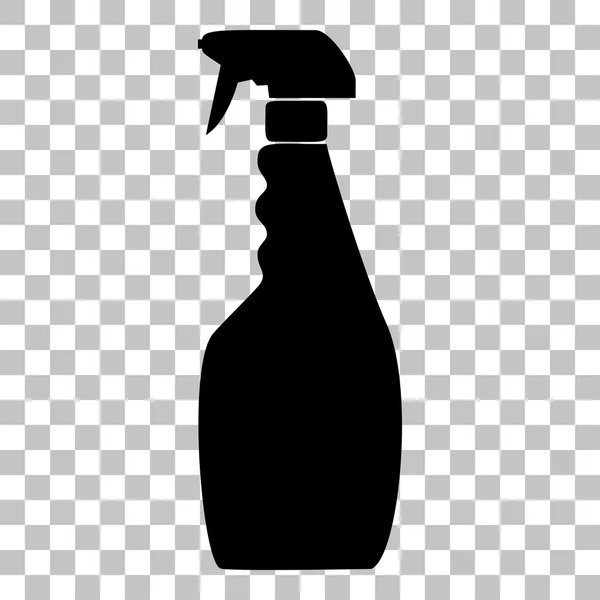 Plastikflasche zum Reinigen. flaches schwarzes Symbol auf transparentem Hintergrund. — Stockvektor