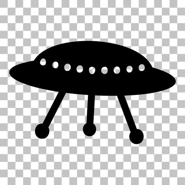 UFO egyszerű jel. Lapos stílusú fekete ikon-ra átlátszó háttér. — Stock Vector