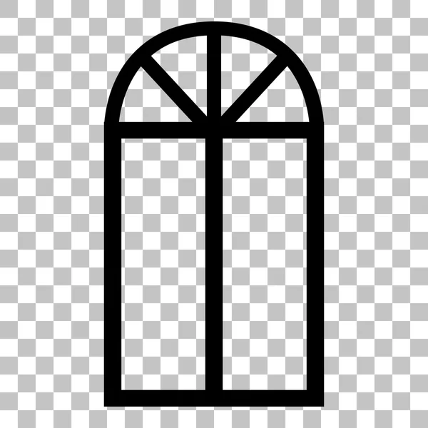 Señal simple de ventana. Estilo plano icono negro sobre fondo transparente . — Archivo Imágenes Vectoriales