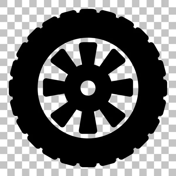 Road tire sign. Flat style black icon on transparent background. — Stock Vector