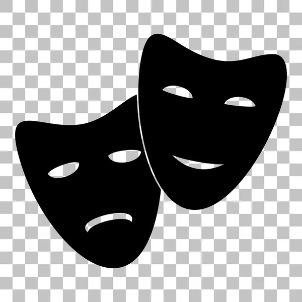 Icône de théâtre avec des masques heureux et tristes — Image vectorielle