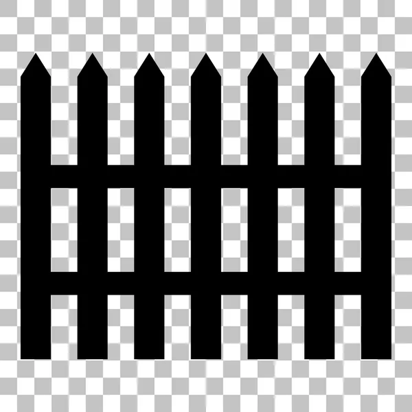 Простой знак ограды. Черная иконка в плоском стиле на прозрачном фоне . — стоковый вектор