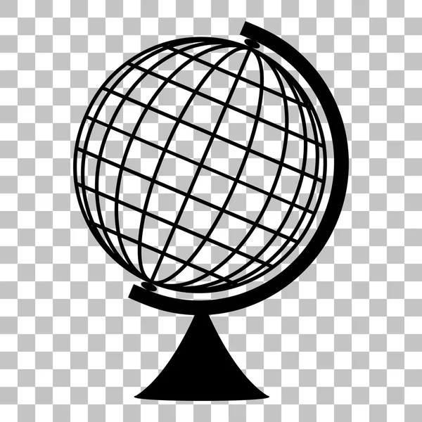 Signe Earth Globe. Icône noire de style plat sur fond transparent . — Image vectorielle