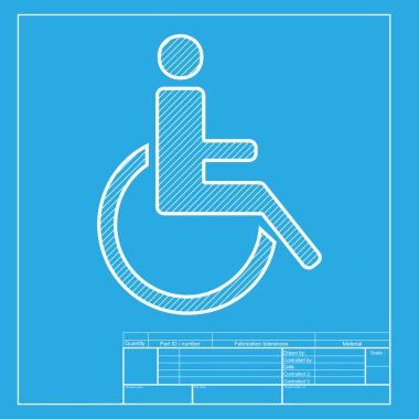 Devre dışı işareti çizimi. Plan şablonundaki simgenin beyaz bölümü.