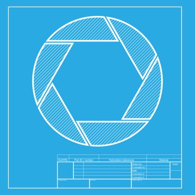 Fotoğraf işareti illüstrasyon. Plan şablonundaki simgenin beyaz bölümü.