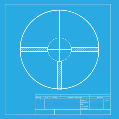 Görme işareti illüstrasyon. Plan şablonundaki simgenin beyaz bölümü.