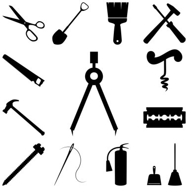 Araçlar Icons set. Düz stil vektör çizim