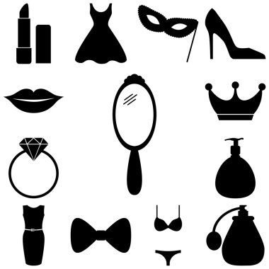 Güzellik ve moda Icons set. Vektör çizim