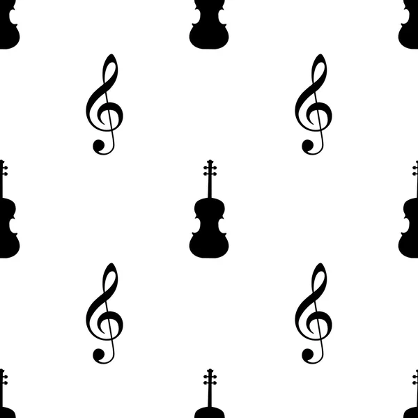 Seamless pattern with musical signs. Vector illustration — Stock Vector