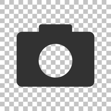 Dijital kamera işareti. Saydam arka plan üzerinde koyu gri simgesi.