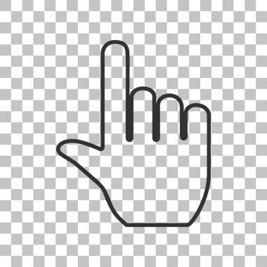 El işareti illüstrasyon. Saydam arka plan üzerinde koyu gri simgesi.