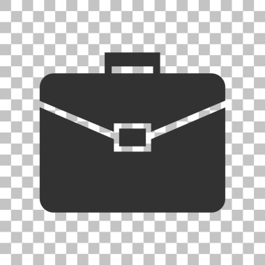 Evrak Çantası'nı işaret illüstrasyon. Saydam arka plan üzerinde koyu gri simgesi.