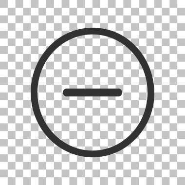 Negatif sembol illüstrasyon. Eksi işareti. Saydam arka plan üzerinde koyu gri simgesi.