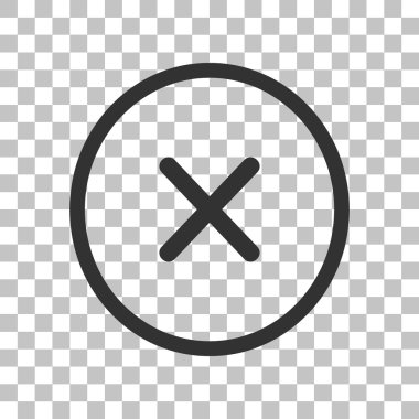 İşareti illüstrasyon çapraz. Saydam arka plan üzerinde koyu gri simgesi.