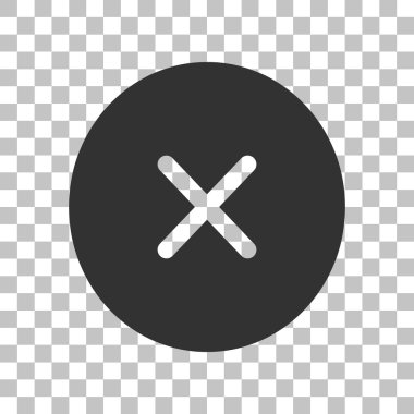 İşareti illüstrasyon çapraz. Saydam arka plan üzerinde koyu gri simgesi.