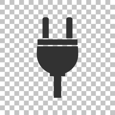 Soket işareti illüstrasyon. Saydam arka plan üzerinde koyu gri simgesi.