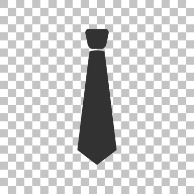 Kravat işareti illüstrasyon. Saydam arka plan üzerinde koyu gri simgesi.