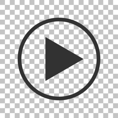 İşareti illüstrasyon oynamak. Saydam arka plan üzerinde koyu gri simgesi.