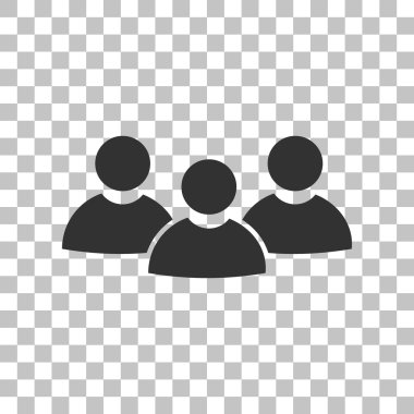 Takım iş işareti. Saydam arka plan üzerinde koyu gri simgesi.