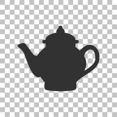 Çay makinesi işareti. Saydam arka plan üzerinde koyu gri simgesi.