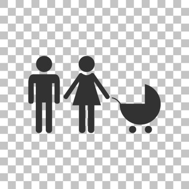 Aile işareti illüstrasyon. Saydam arka plan üzerinde koyu gri simgesi.