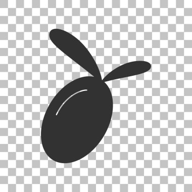 Zeytin işareti illüstrasyon. Saydam arka plan üzerinde koyu gri simgesi.