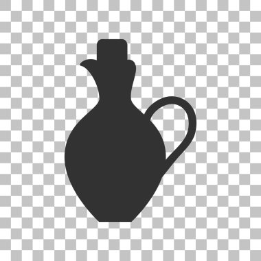 Amfora işareti illüstrasyon. Saydam arka plan üzerinde koyu gri simgesi.