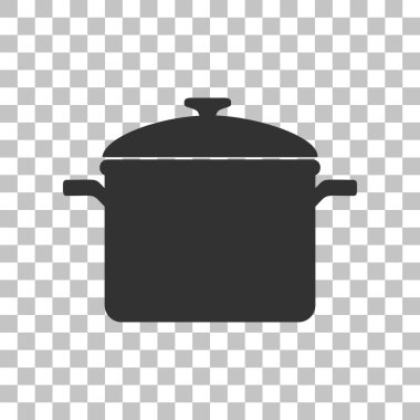 Pişirme Pan işareti. Saydam arka plan üzerinde koyu gri simgesi.
