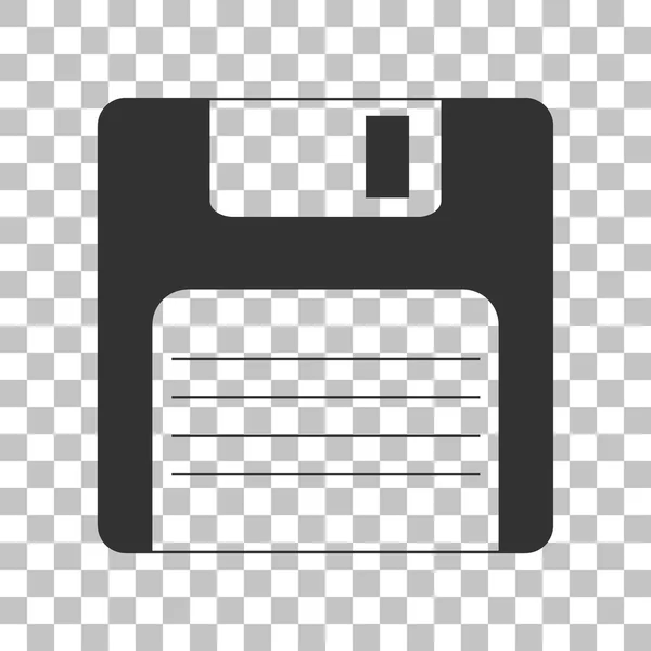 Disco floppy. Icona grigio scuro su sfondo trasparente . — Vettoriale Stock